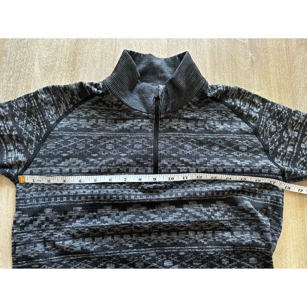Lululemon Rest Less 1/4 Zip Heathered Black Size 4 Running Athleisure Warm - Picture 6 of 9